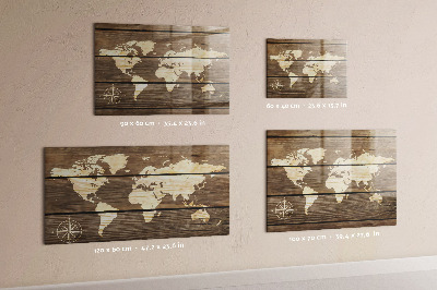 Magneetbord Wereldkaart op het bord