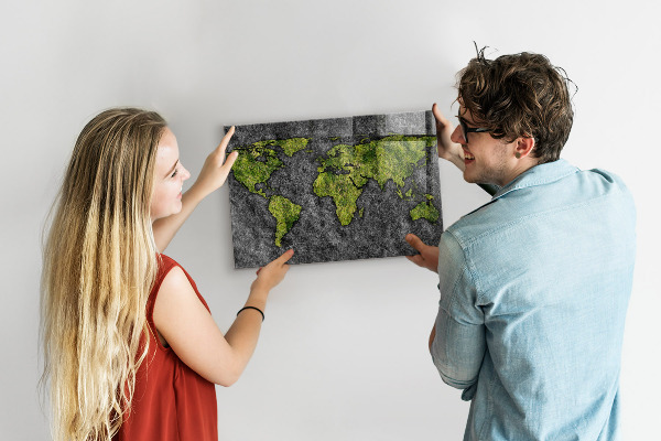 Magnetisch bord Wereldkaart