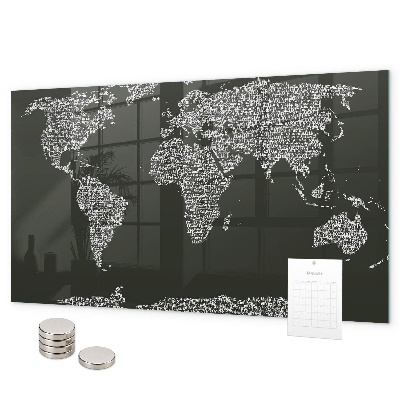 Magneetbord Namen van de continenten