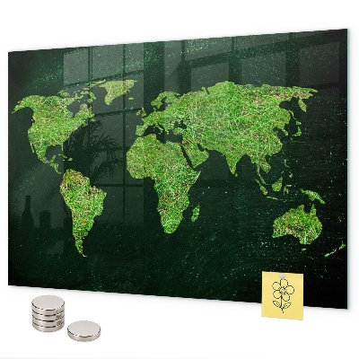 Magnetisch bord Wereldkaart met gras