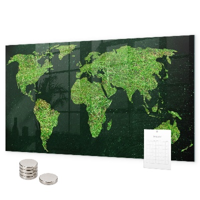 Magnetisch bord Wereldkaart met gras
