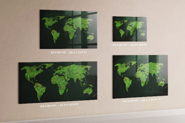 Magnetisch bord Wereldkaart met gras