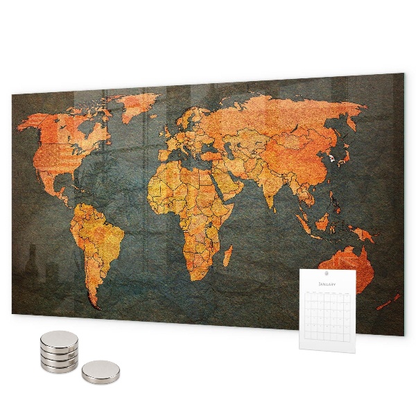 Magneetbord Wereldkaart