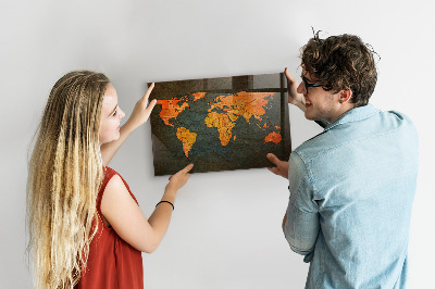 Magneetbord Wereldkaart