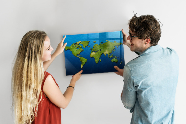 Magneetbord Wereldkaart