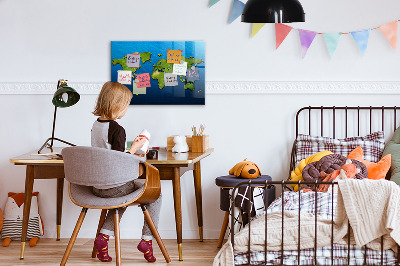Magneetbord Wereldkaart