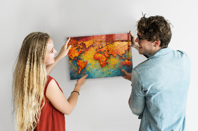 Magnetisch bord Decoratieve wereldkaart