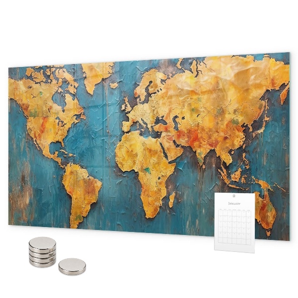 Magnetisch bord Decoratieve wereldkaart