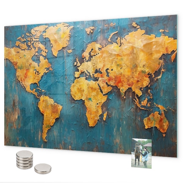 Magnetisch bord Decoratieve wereldkaart