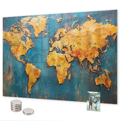 Magnetisch bord Decoratieve wereldkaart