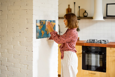 Magnetisch bord Decoratieve wereldkaart