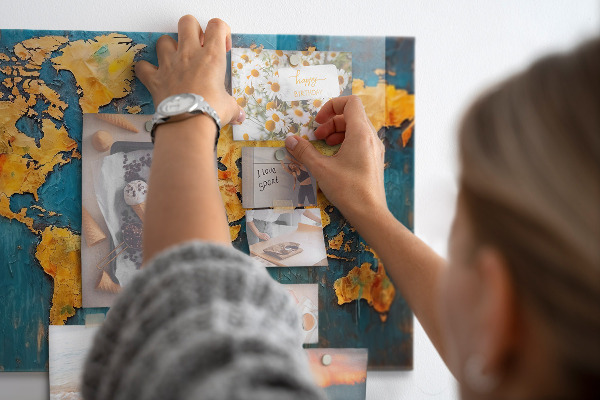 Magnetisch bord Decoratieve wereldkaart
