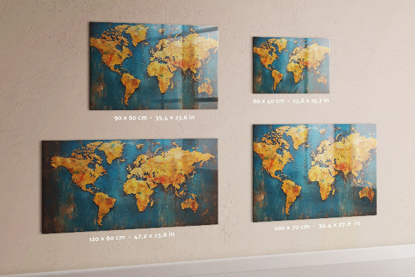 Magnetisch bord Decoratieve wereldkaart