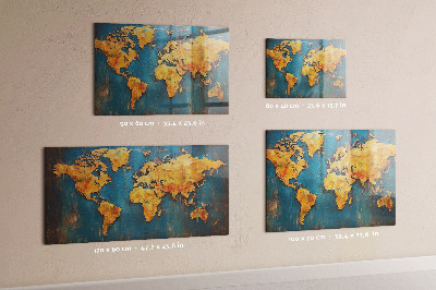 Magnetisch bord Decoratieve wereldkaart