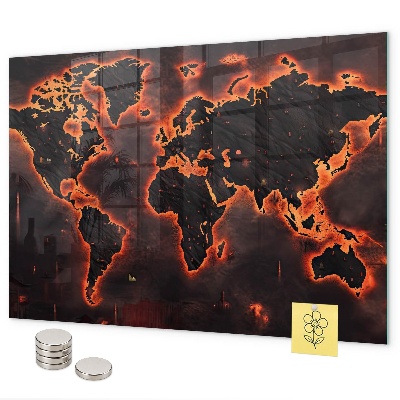 Magneetbord Wereldkaart
