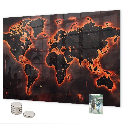 Magneetbord Wereldkaart