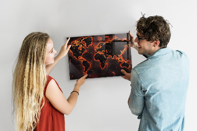Magneetbord Wereldkaart