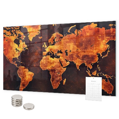 Magnetisch bord Wereldkaart