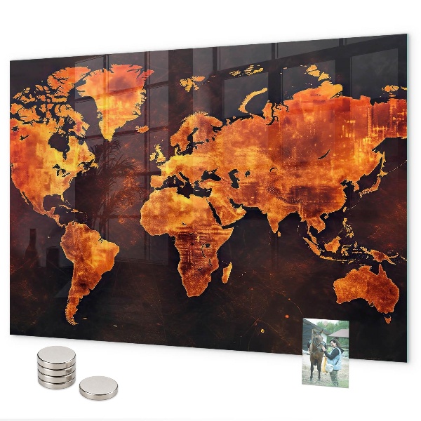 Magnetisch bord Wereldkaart