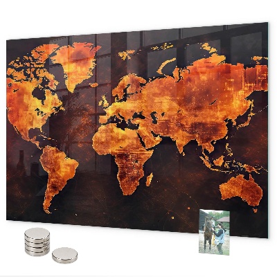 Magnetisch bord Wereldkaart