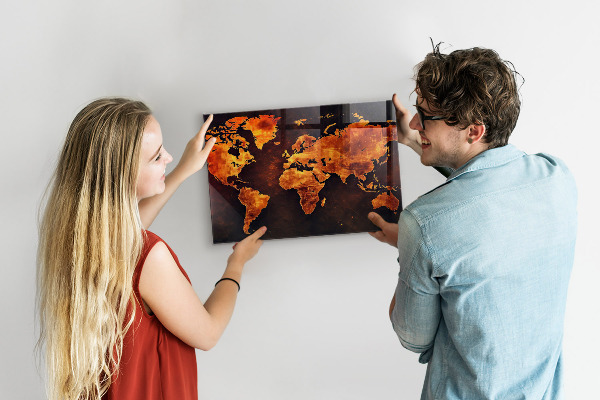 Magnetisch bord Wereldkaart