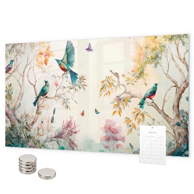 Magneetbord Bloemen, vogels, natuur
