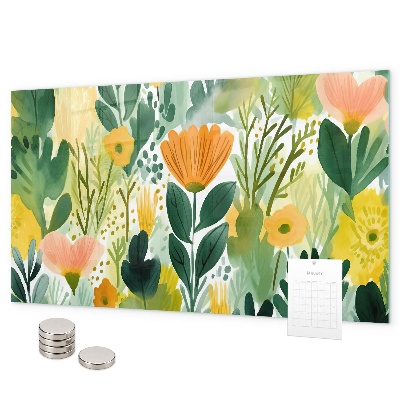 Magneetbord Aquarel bloemen