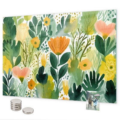 Magneetbord Aquarel bloemen
