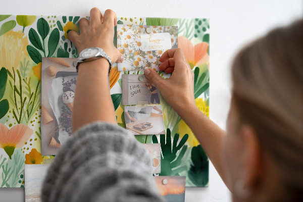 Magneetbord Aquarel bloemen