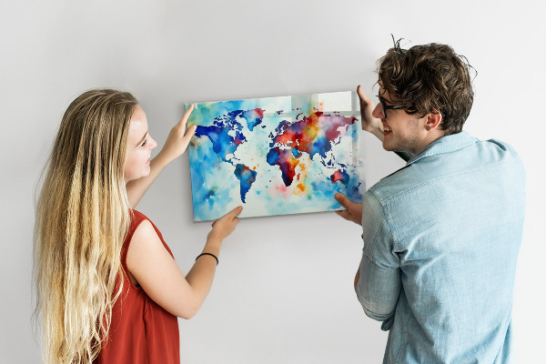 Magneetbord Geschilderde kaart