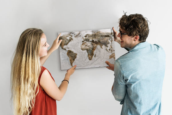 Magneetbord Oude wereldkaart