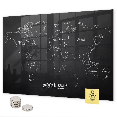Magneetbord Landen op de wereldkaart