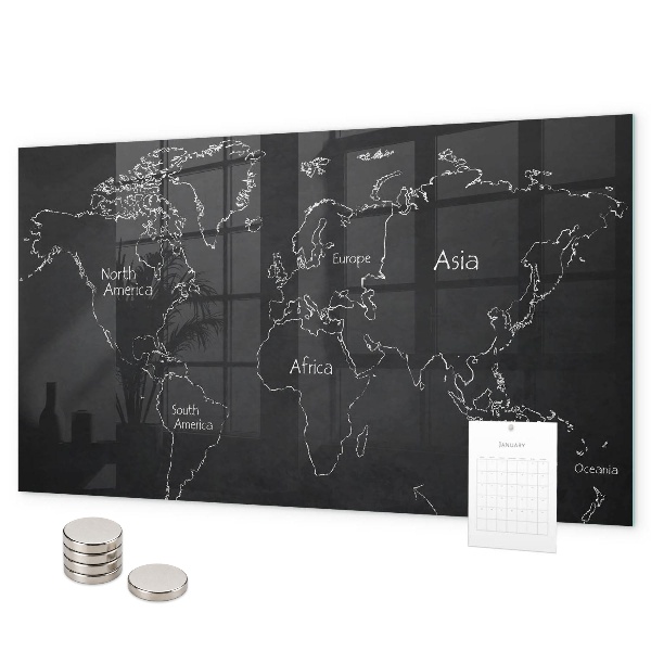 Magneetbord Landen op de wereldkaart