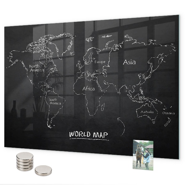 Magneetbord Landen op de wereldkaart