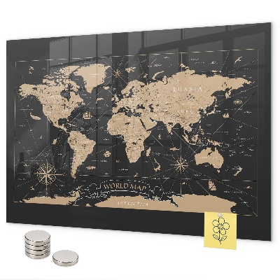 Magneetbord Oude wereldkaart