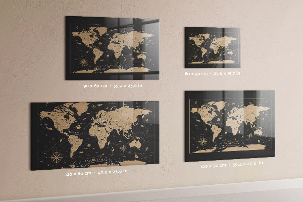 Magneetbord Oude wereldkaart