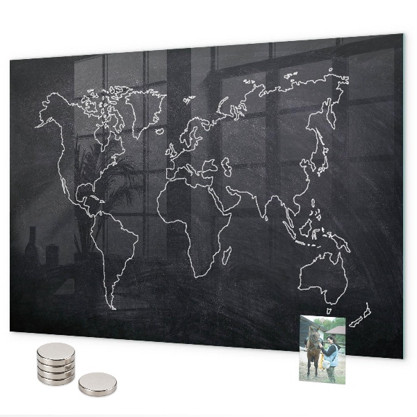 Magneetbord Overzicht van de wereldkaart