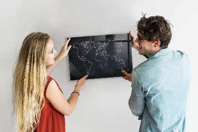 Magneetbord Overzicht van de wereldkaart