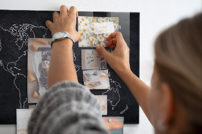 Magneetbord Overzicht van de wereldkaart