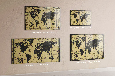Magneetbord Oude wereldkaart