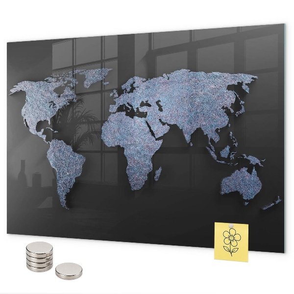 Magneetbord 3D-wereldkaart