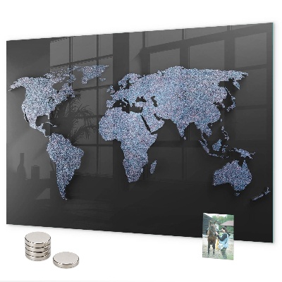 Magneetbord 3D-wereldkaart