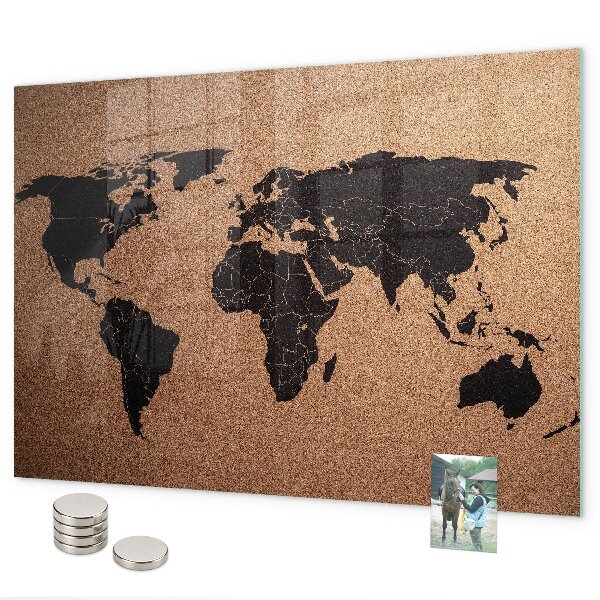 Magnetisch bord Wereldkaart