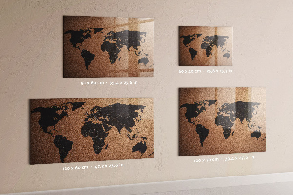 Magnetisch bord Wereldkaart