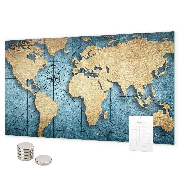 Magnetisch bord 3D-wereldkaart
