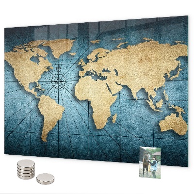Magnetisch bord 3D-wereldkaart