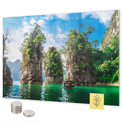Magneetbord Bomen aan het meer, natuur