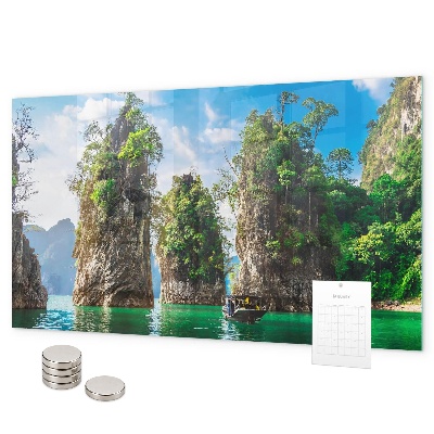 Magneetbord Bomen aan het meer, natuur