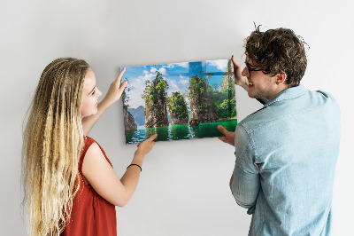 Magneetbord Bomen aan het meer, natuur