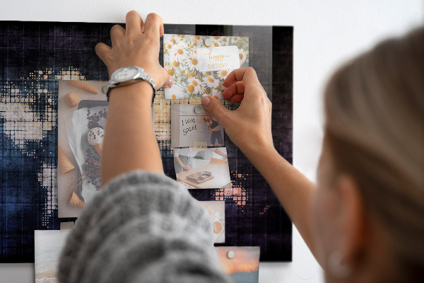 Magneetbord Abstracte wereldkaart